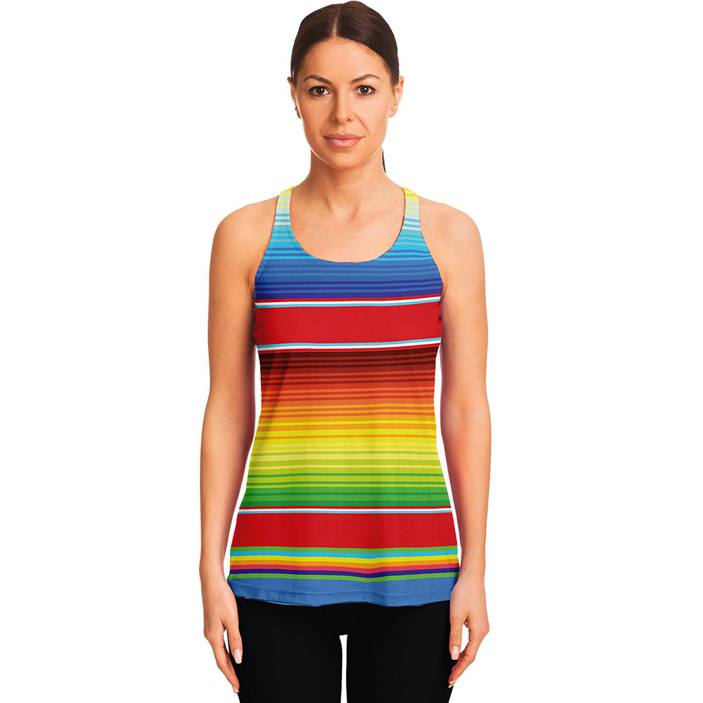 Cinco De Mayo Mexican Pattern Print Women's Racerback Tank Top