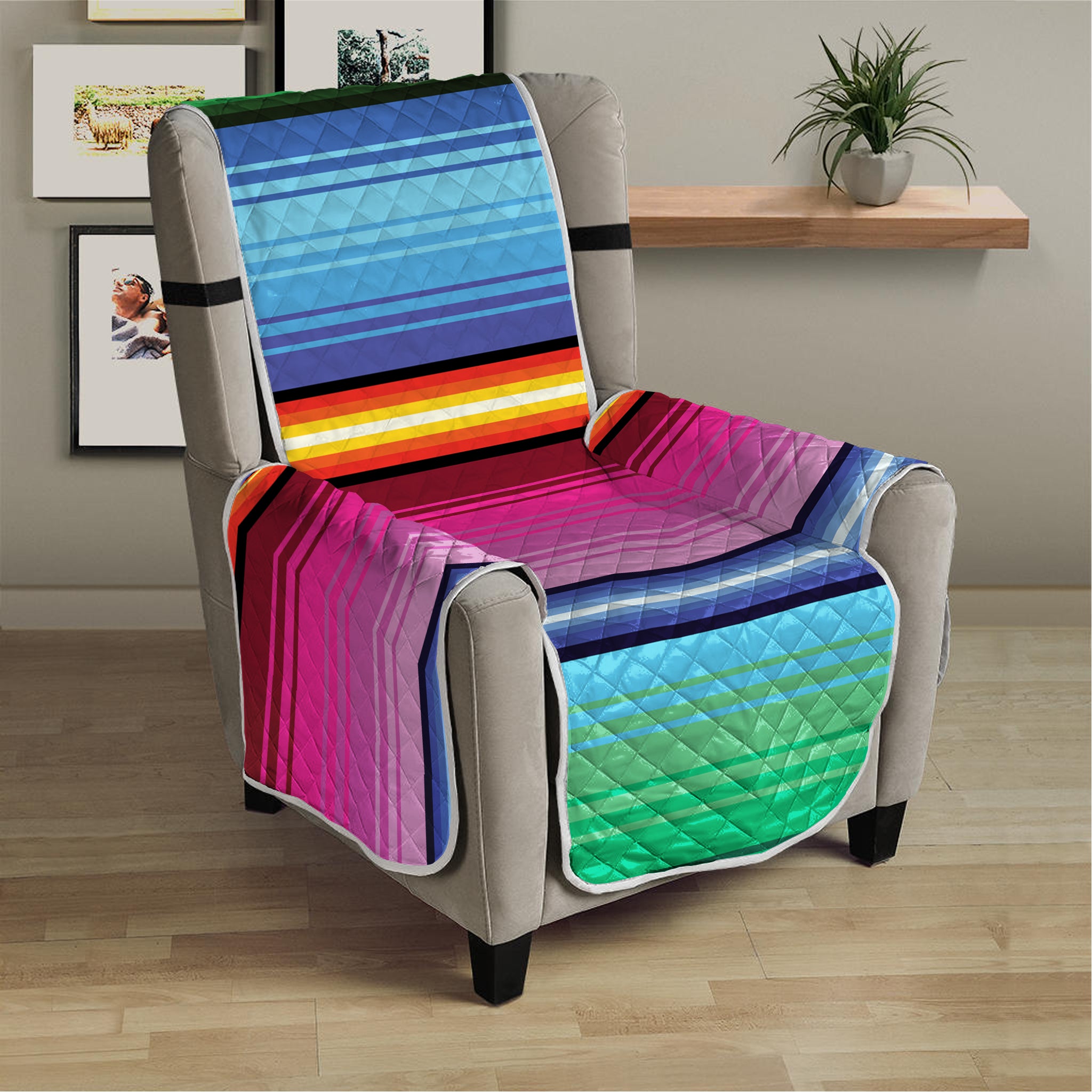 Cinco De Mayo Mexican Stripe Print Armchair Protector