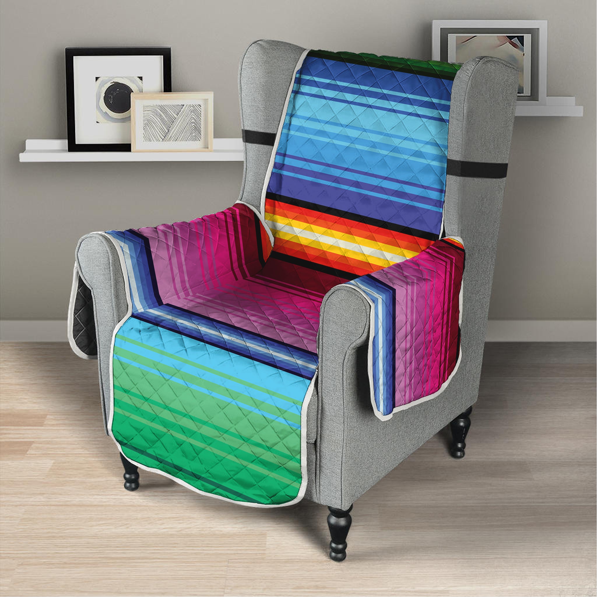 Cinco De Mayo Mexican Stripe Print Armchair Protector