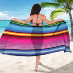 Cinco De Mayo Mexican Stripe Print Beach Sarong Wrap