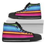 Cinco De Mayo Mexican Stripe Print Black High Top Shoes