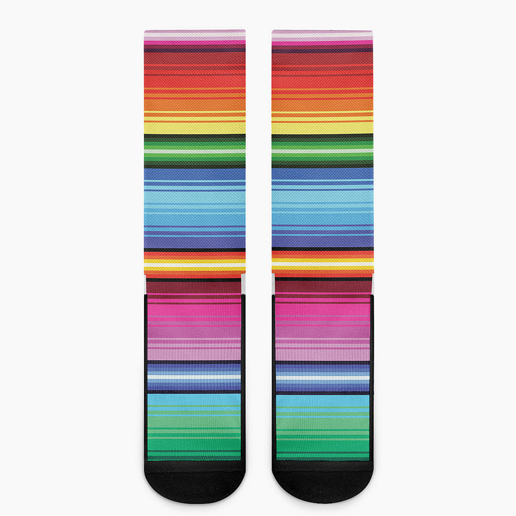 Cinco De Mayo Mexican Stripe Print Crew Socks