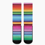 Cinco De Mayo Mexican Stripe Print Crew Socks