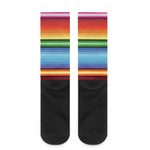 Cinco De Mayo Mexican Stripe Print Crew Socks