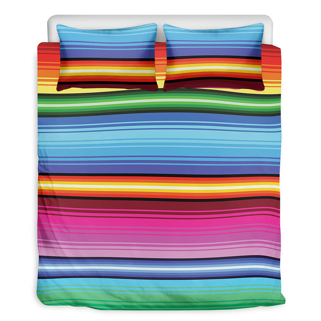 Cinco De Mayo Mexican Stripe Print Duvet Cover Bedding Set