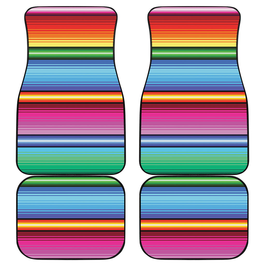 Cinco De Mayo Mexican Stripe Print Front and Back Car Floor Mats