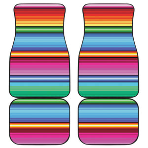 Cinco De Mayo Mexican Stripe Print Front and Back Car Floor Mats