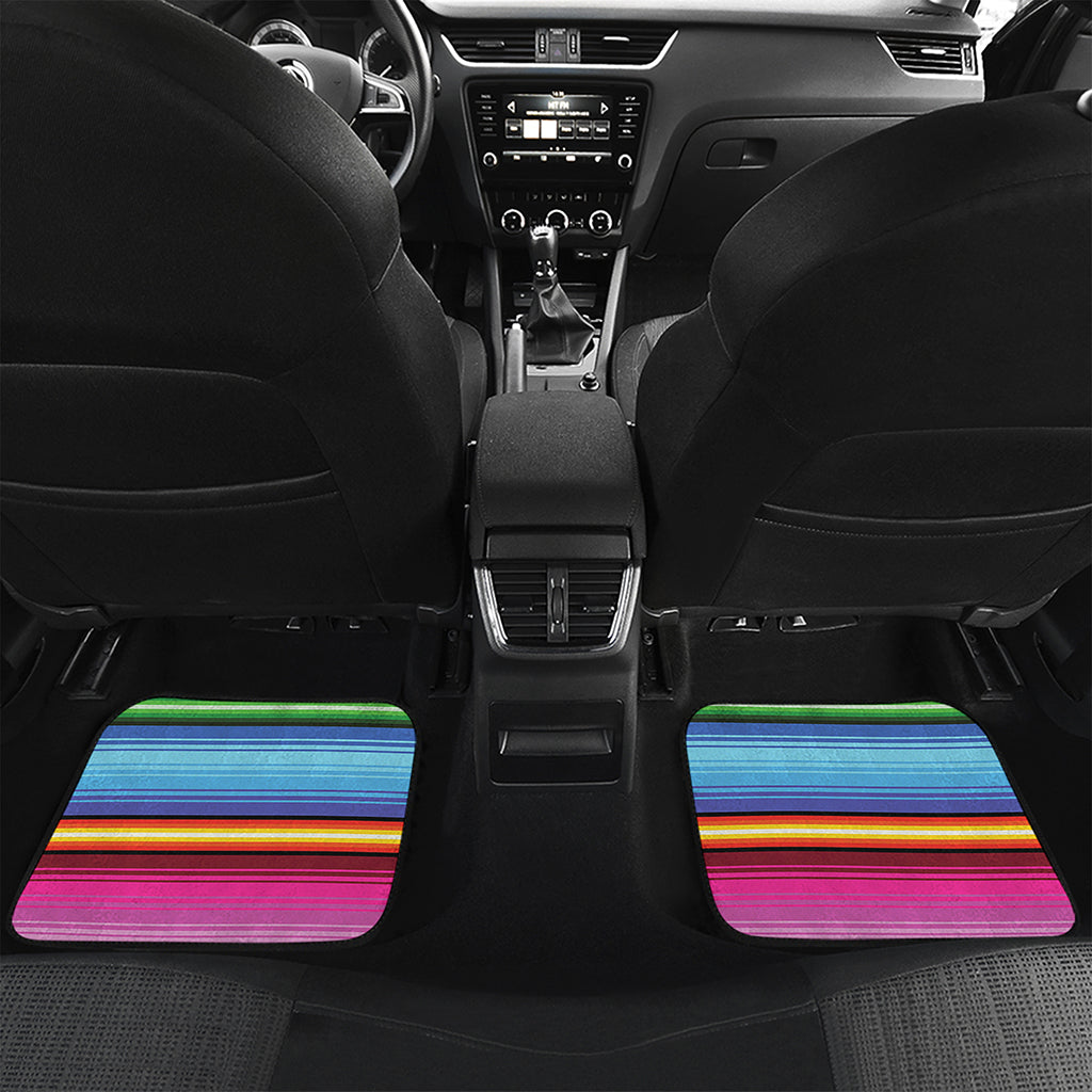 Cinco De Mayo Mexican Stripe Print Front and Back Car Floor Mats