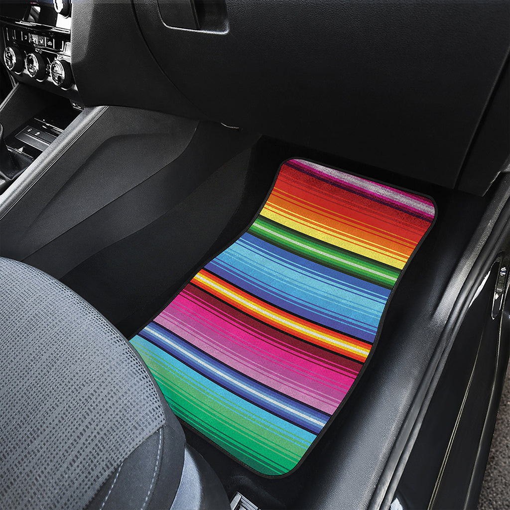 Cinco De Mayo Mexican Stripe Print Front and Back Car Floor Mats