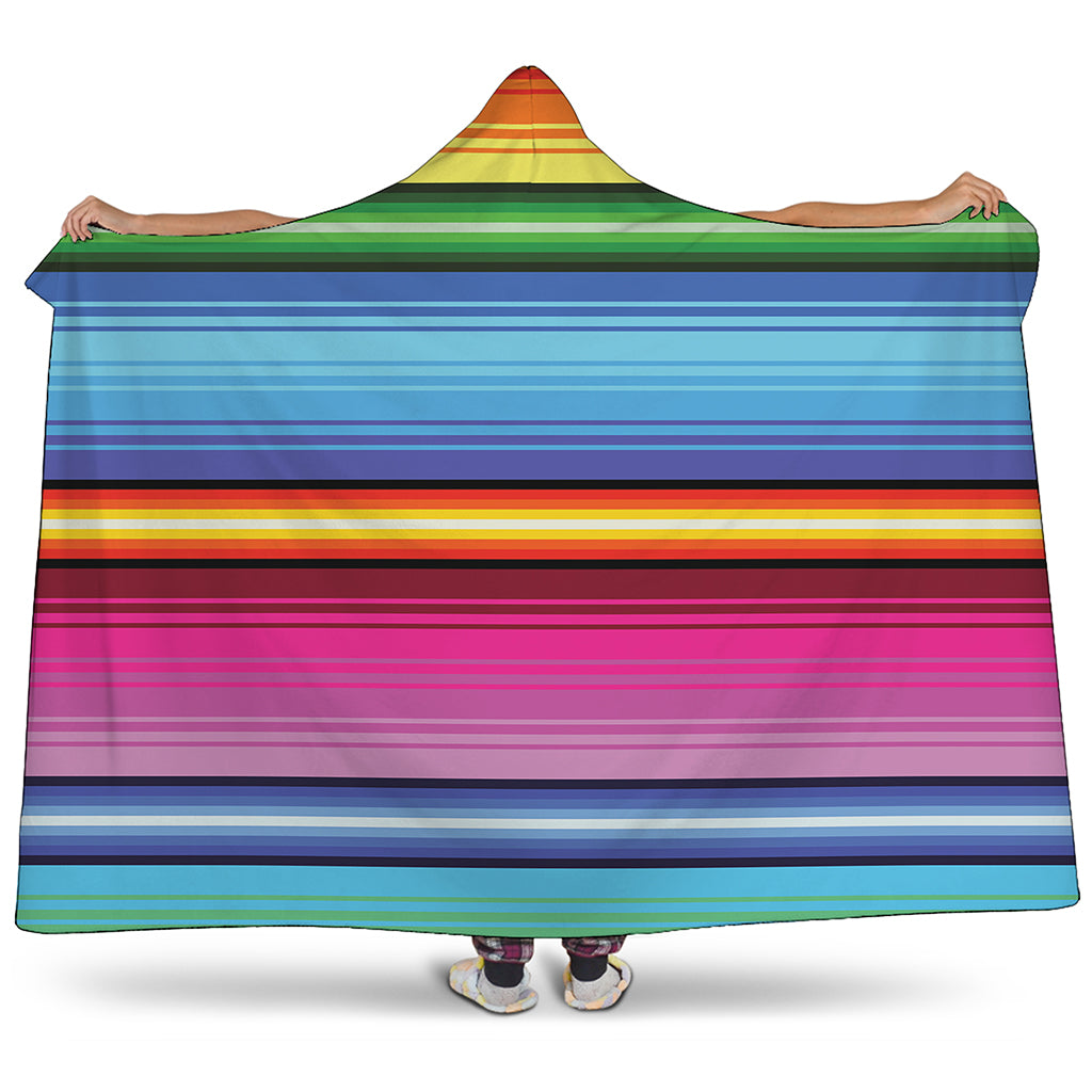 Cinco De Mayo Mexican Stripe Print Hooded Blanket