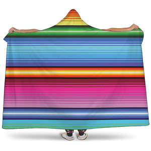 Cinco De Mayo Mexican Stripe Print Hooded Blanket