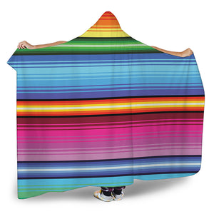 Cinco De Mayo Mexican Stripe Print Hooded Blanket