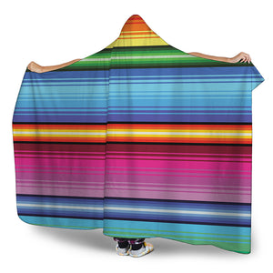 Cinco De Mayo Mexican Stripe Print Hooded Blanket