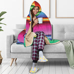 Cinco De Mayo Mexican Stripe Print Hooded Blanket