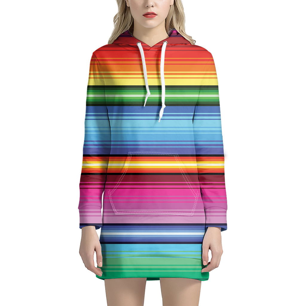 Cinco De Mayo Mexican Stripe Print Hoodie Dress