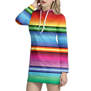 Cinco De Mayo Mexican Stripe Print Hoodie Dress