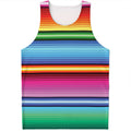 Cinco De Mayo Mexican Stripe Print Men's Tank Top