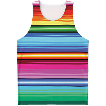 Cinco De Mayo Mexican Stripe Print Men's Tank Top