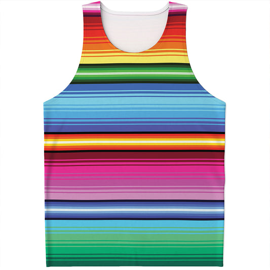 Cinco De Mayo Mexican Stripe Print Men's Tank Top