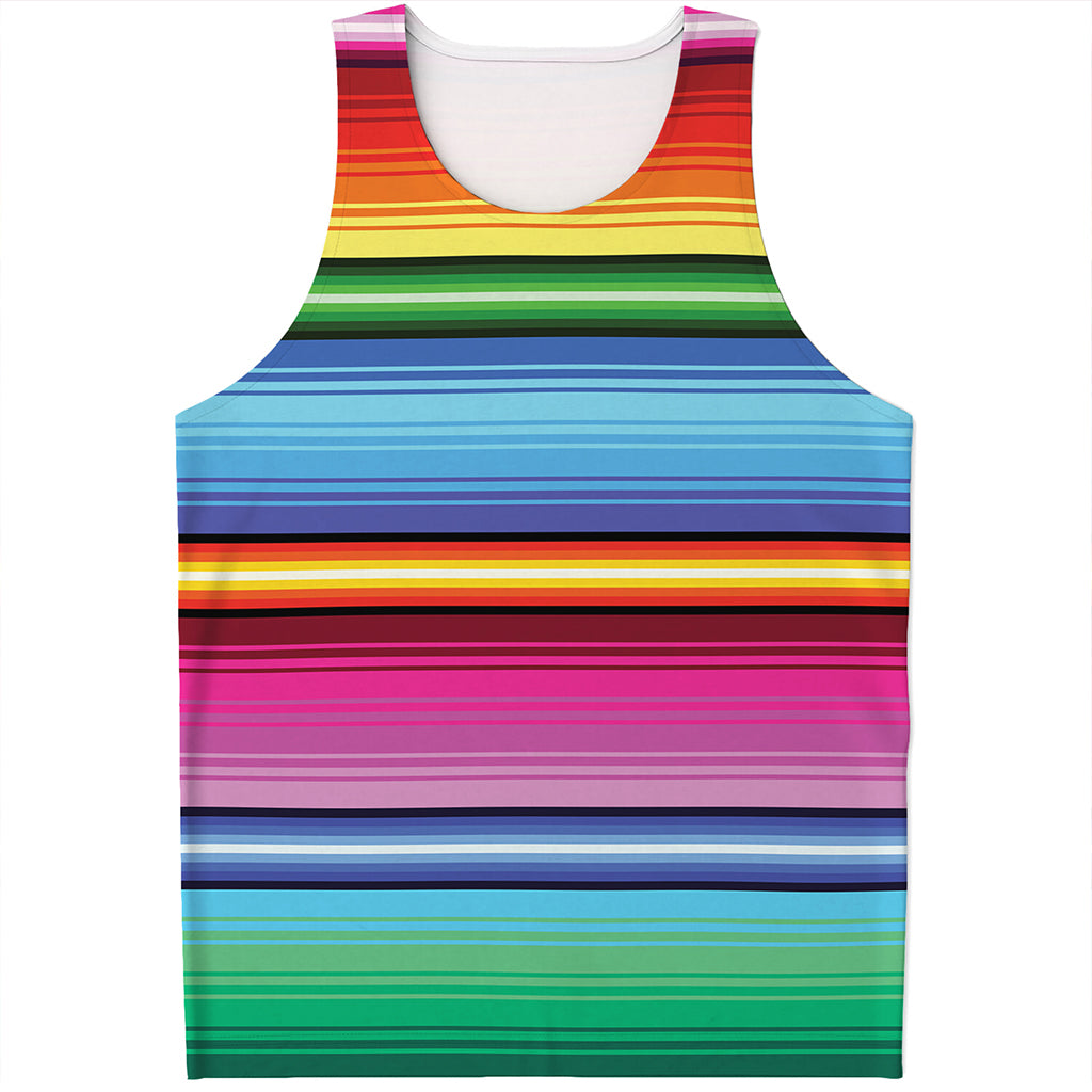 Cinco De Mayo Mexican Stripe Print Men's Tank Top