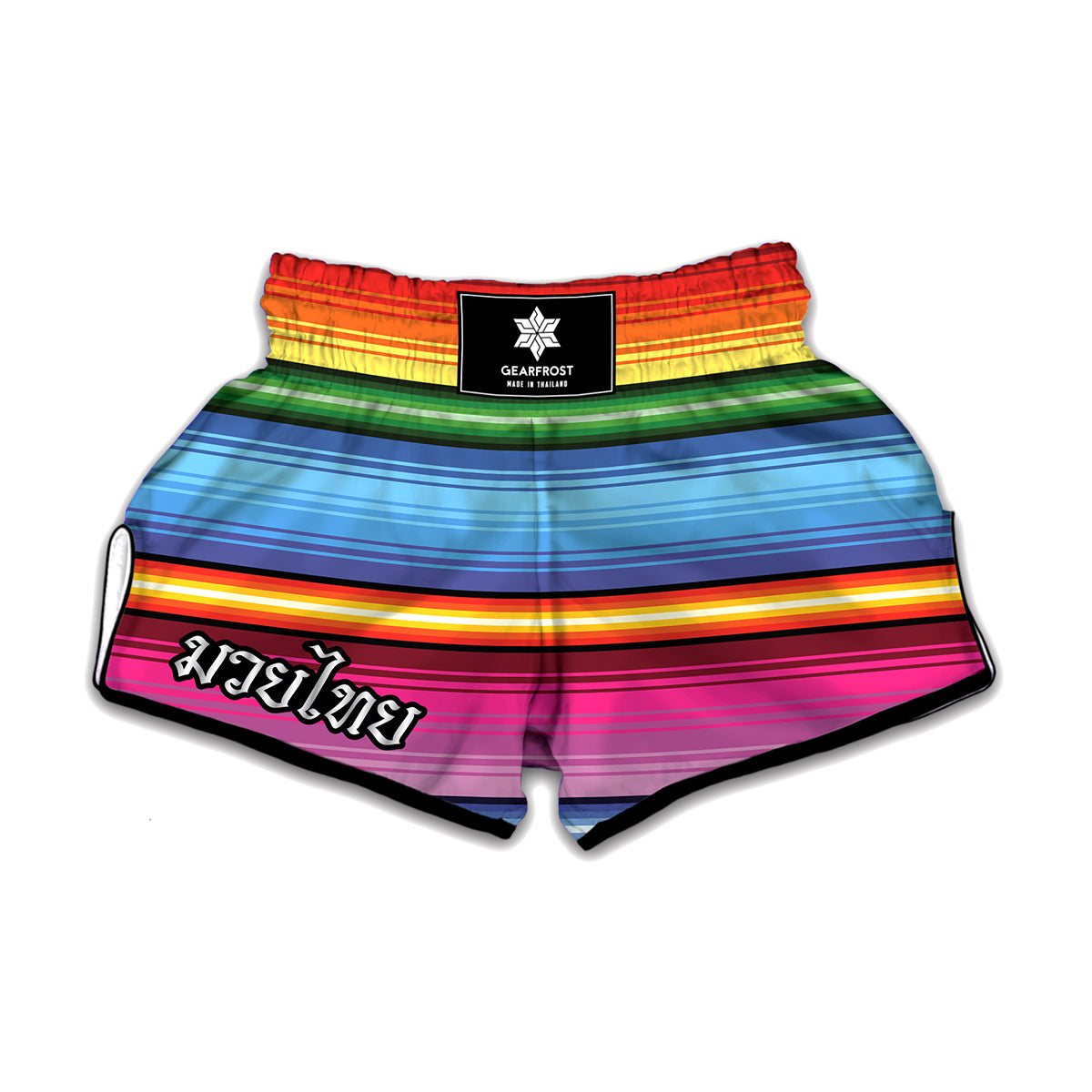 Cinco De Mayo Mexican Stripe Print Muay Thai Boxing Shorts