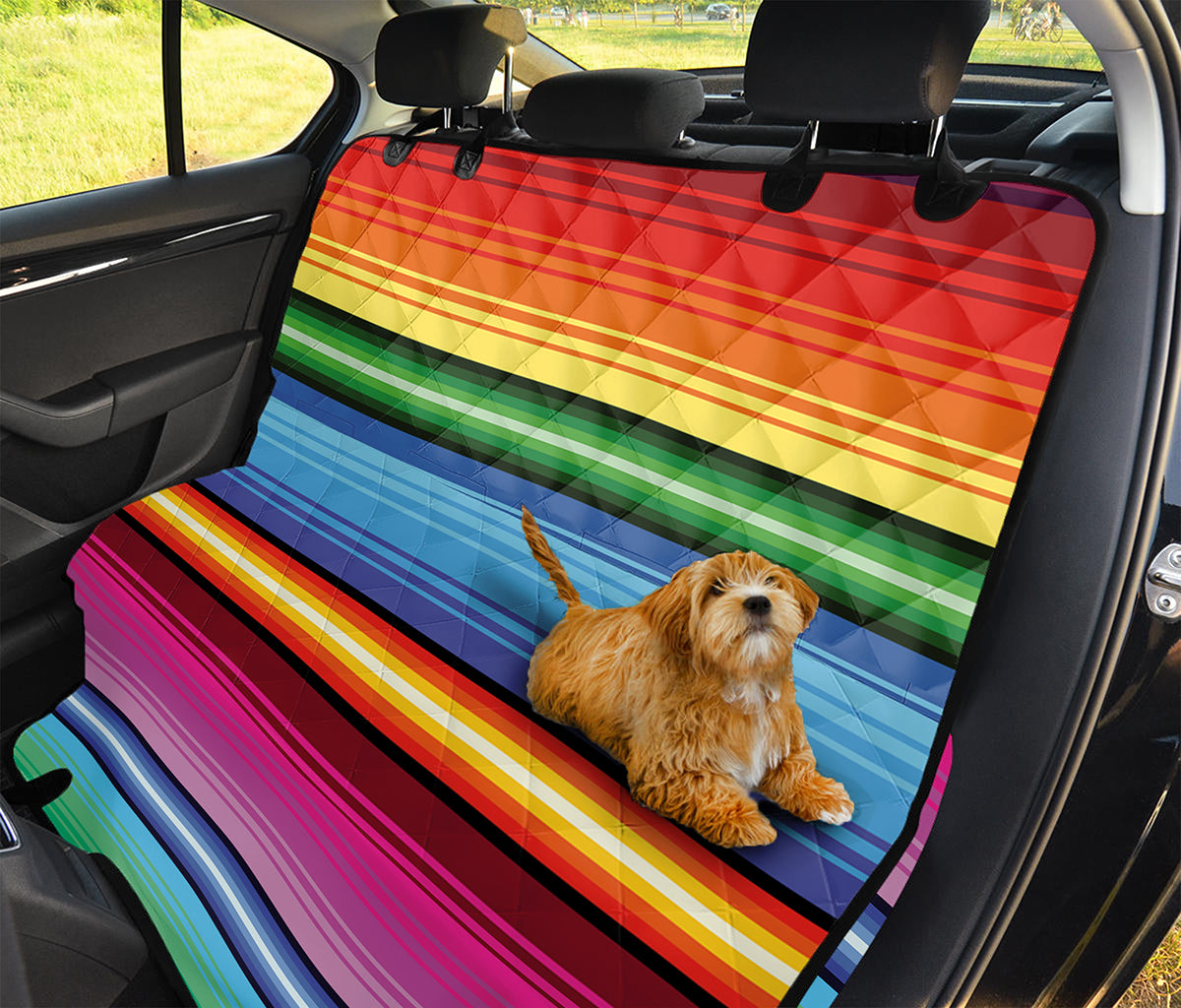 Cinco De Mayo Mexican Stripe Print Pet Car Back Seat Cover