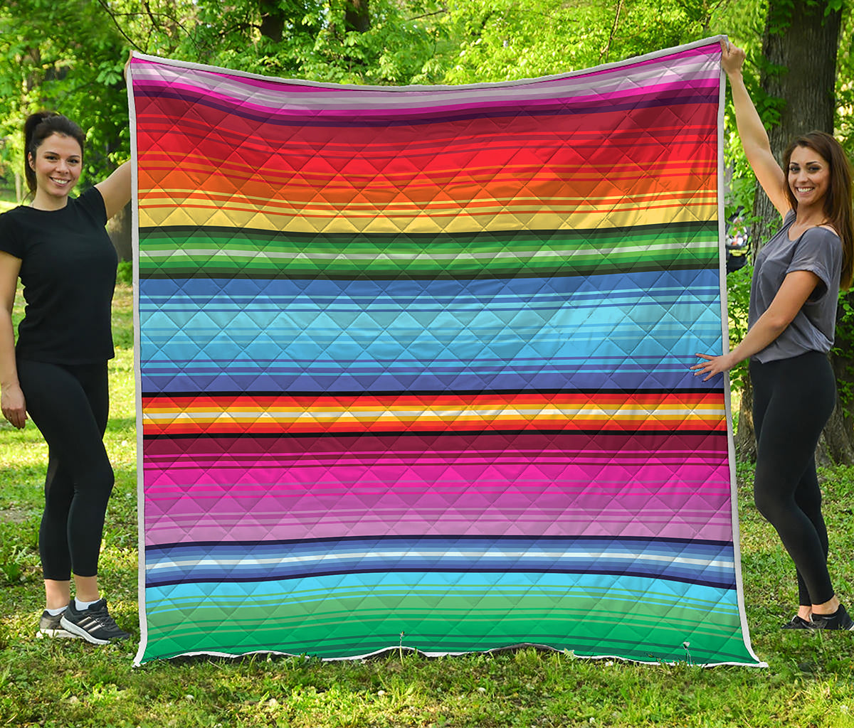 Cinco De Mayo Mexican Stripe Print Quilt