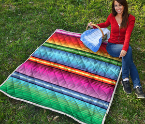 Cinco De Mayo Mexican Stripe Print Quilt