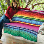 Cinco De Mayo Mexican Stripe Print Quilt