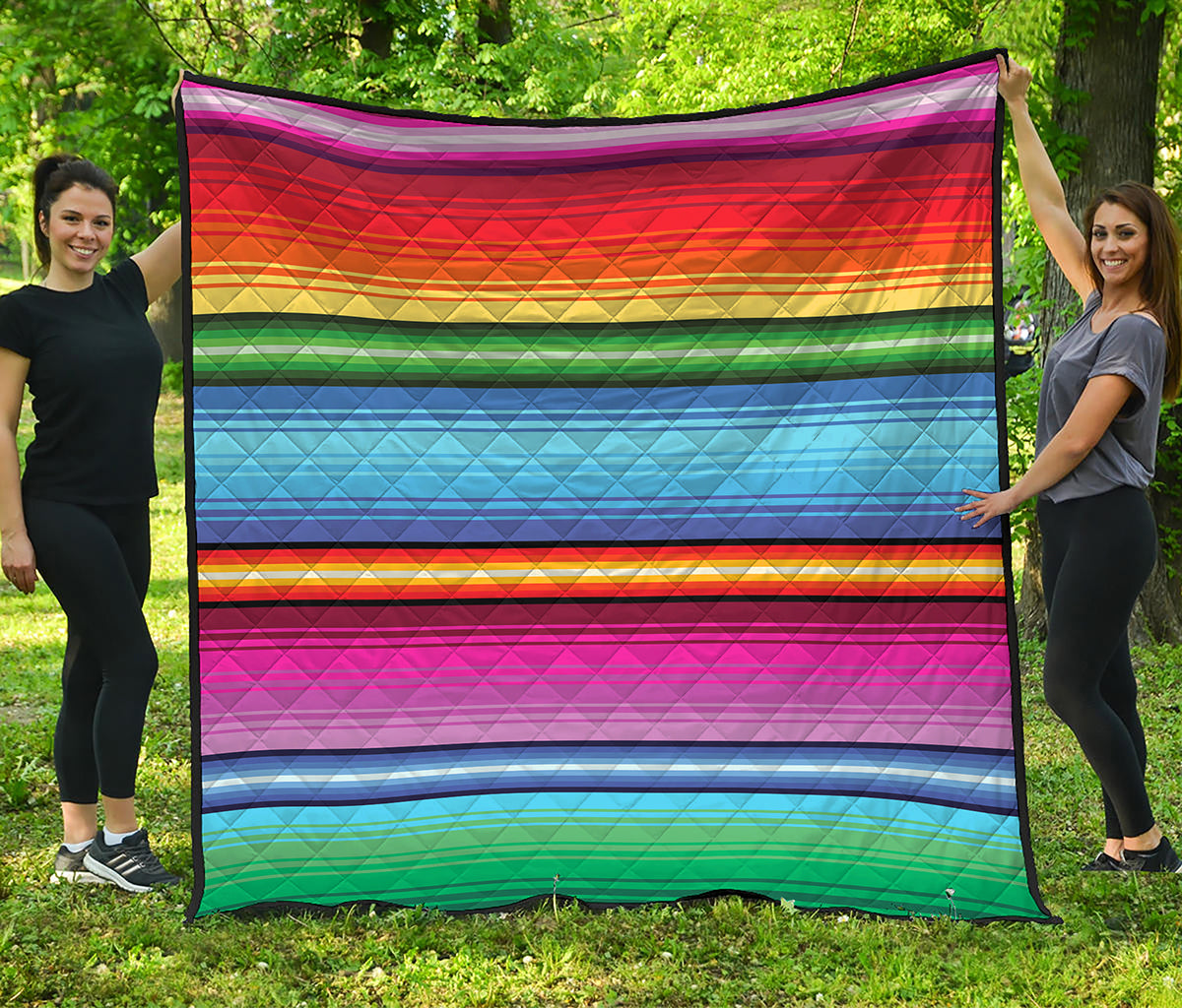 Cinco De Mayo Mexican Stripe Print Quilt