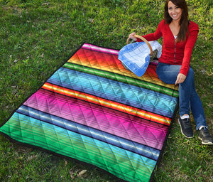 Cinco De Mayo Mexican Stripe Print Quilt