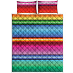 Cinco De Mayo Mexican Stripe Print Quilt Bed Set