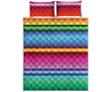 Cinco De Mayo Mexican Stripe Print Quilt Bed Set