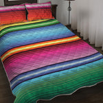 Cinco De Mayo Mexican Stripe Print Quilt Bed Set