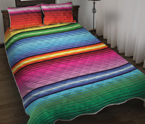 Cinco De Mayo Mexican Stripe Print Quilt Bed Set