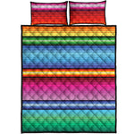 Cinco De Mayo Mexican Stripe Print Quilt Bed Set