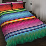 Cinco De Mayo Mexican Stripe Print Quilt Bed Set