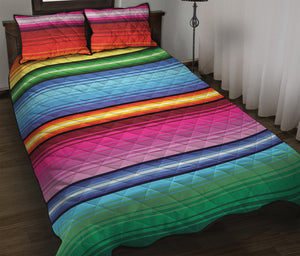 Cinco De Mayo Mexican Stripe Print Quilt Bed Set