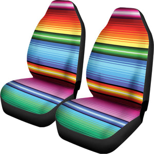 Cinco De Mayo Mexican Stripe Print Universal Fit Car Seat Covers