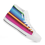 Cinco De Mayo Mexican Stripe Print White High Top Shoes