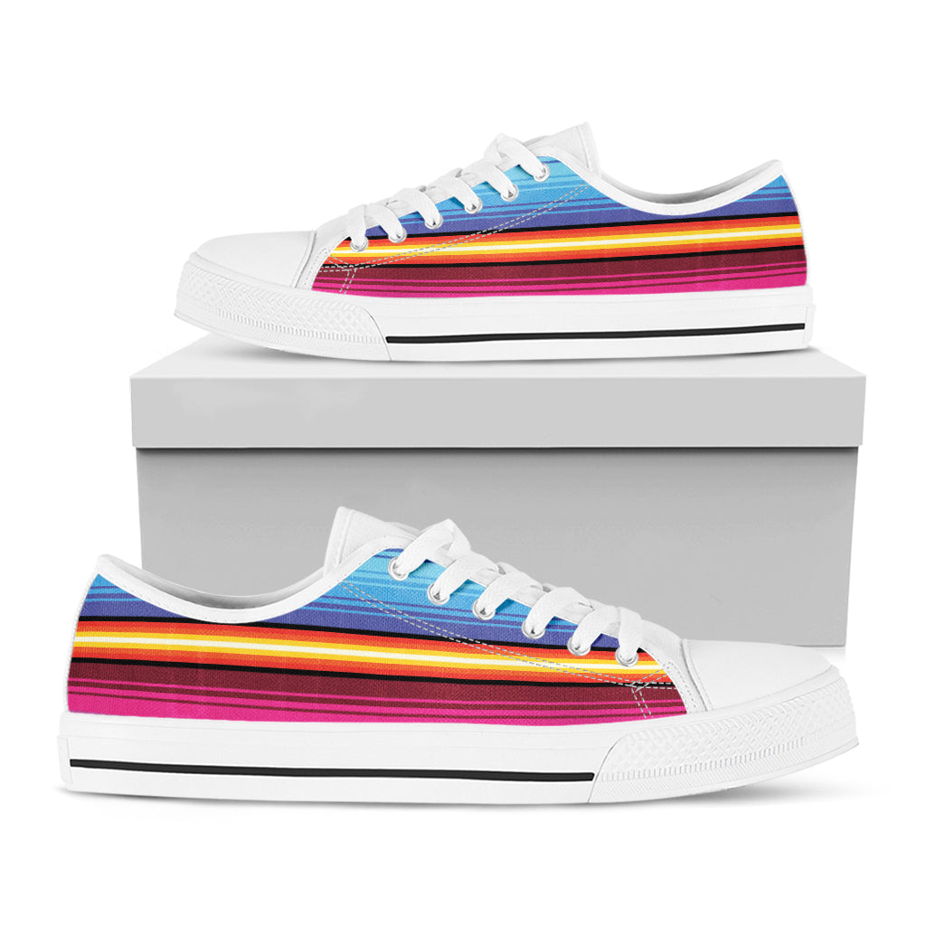 Cinco De Mayo Mexican Stripe Print White Low Top Shoes