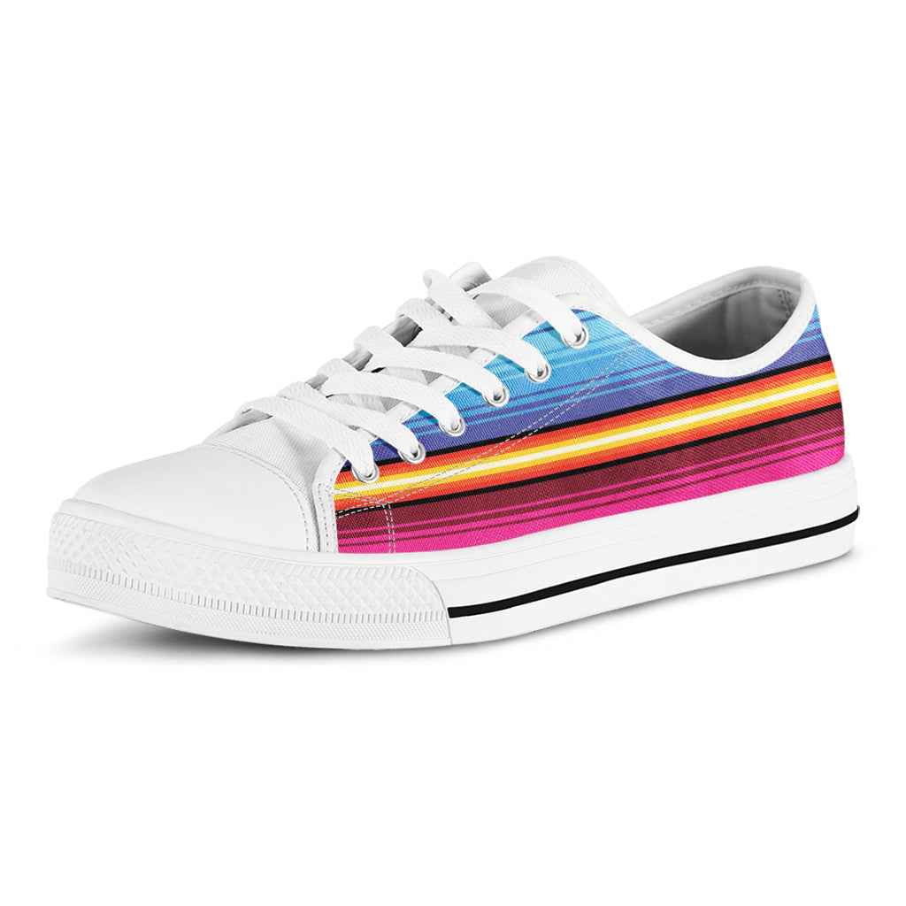 Cinco De Mayo Mexican Stripe Print White Low Top Shoes