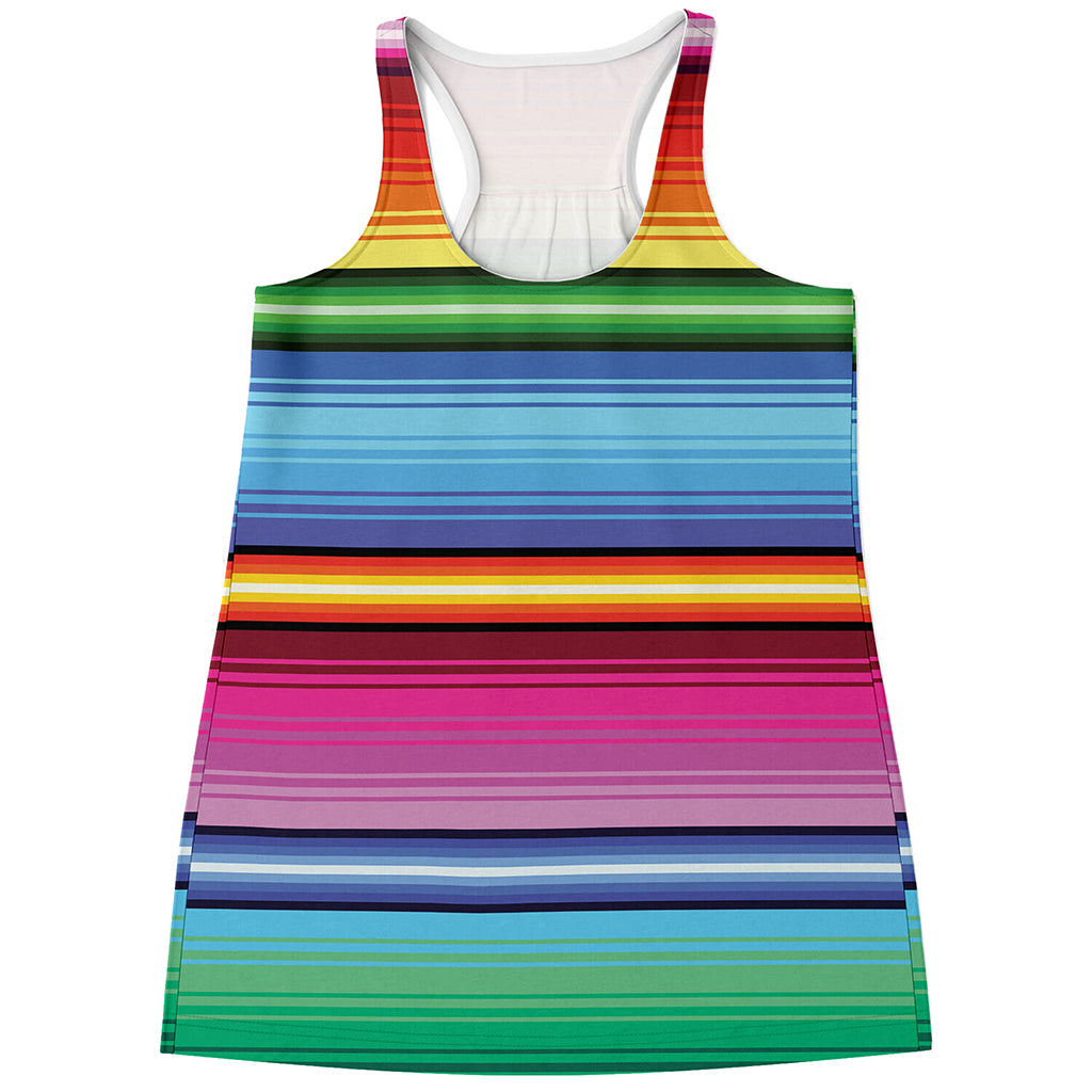 Cinco De Mayo Mexican Stripe Print Women's Racerback Tank Top