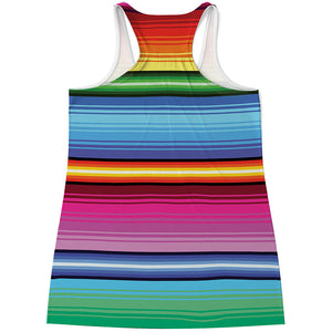 Cinco De Mayo Mexican Stripe Print Women's Racerback Tank Top