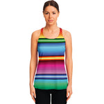 Cinco De Mayo Mexican Stripe Print Women's Racerback Tank Top