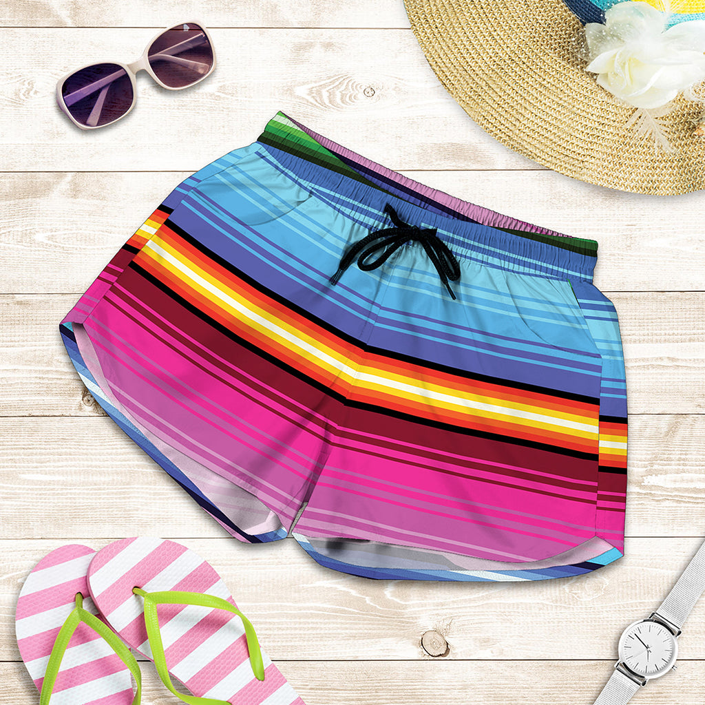 Cinco De Mayo Mexican Stripe Print Women's Shorts