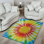 Circle Tie Dye Print Area Rug