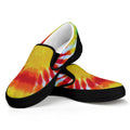 Circle Tie Dye Print Black Slip On Sneakers