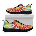 Circle Tie Dye Print Black Running Shoes