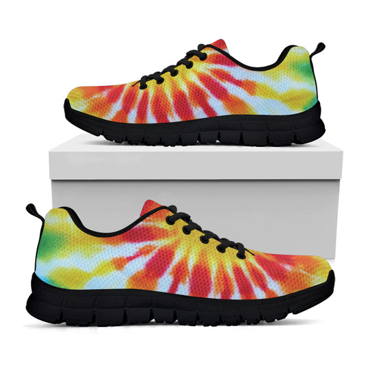 Circle Tie Dye Print Black Sneakers
